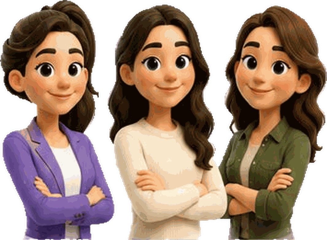 Gala, Nela y Dina, los tres agentes de Dupli
